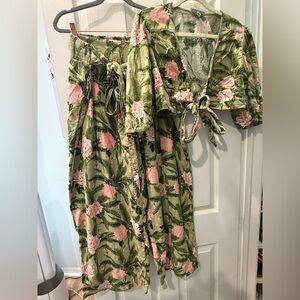 Agua Bendita x Target Peony Print Matching Set (XL top, XXL pants)